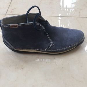 L.O. White Italian Navy Suede Chukka Boots Size 9 Made in Italy